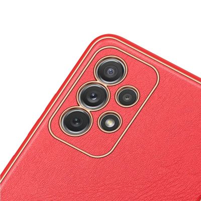 6. Elegante Hülle aus Kunstleder für Samsung Galaxy A72 4G rot
