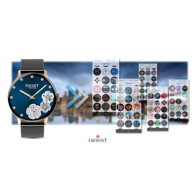 8. GIEWONT Damen-Smartwatch Roségold Schwarz GW330-4