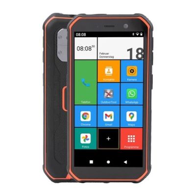 7. Olympia TREK Smartphone 14 cm (5,5 Zoll), Dual-SIM, Android 10.0, 4G, USB Typ-C, 3 GB RAM, 32 GB Speicher, 5000 mAh Akku – Orange