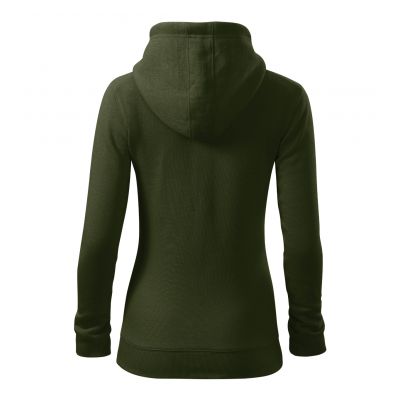 4. Trendiges Sweatshirt mit Reißverschluss für Damen (Militär)