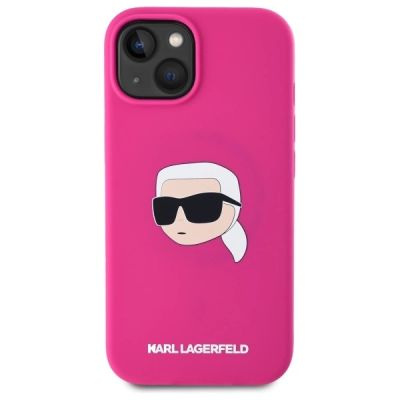 3. Karl Lagerfeld KLHMP15SSKHPPPLF iPhone 15 6,1" Fuchsia/Fuchsia Hardcase Silikon Karl Head Print MagSafe