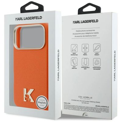 8. Karl Lagerfeld MagSafe Hülle mit Karl-Kopf-Logo für iPhone 17 Pro – Orange