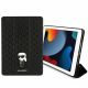 5. Karl Lagerfeld Saffiano Monogram Ikonik Hülle für iPad 10.2" 2019 (7. Gen.) Folio Magnet Allover Cover - Schwarz