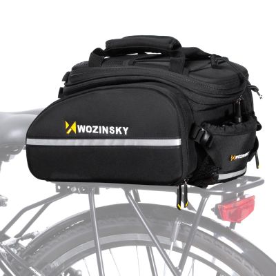 22. Wozinsky große Fahrradgepäckträgertasche 35l + Regenschutz schwarz (WBB19BK)
