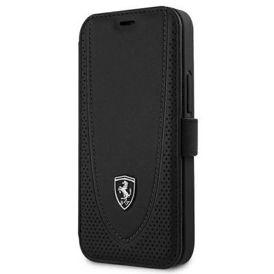 Ferrari FEOGOFLBKP12SBK iPhone 12 mini 5.4" schwarz/schwarzes Buch Off Track Perforated