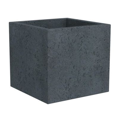 Scheurich C-Cube 240 Freistehender Pflanzkübel für den Außenbereich, Kunststoff, Schwarz