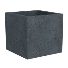 Scheurich C-Cube 240 Freistehender Pflanzkübel für den Außenbereich, Kunststoff, Schwarz