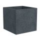 Scheurich C-Cube 240 Freistehender Pflanzkübel für den Außenbereich, Kunststoff, Schwarz