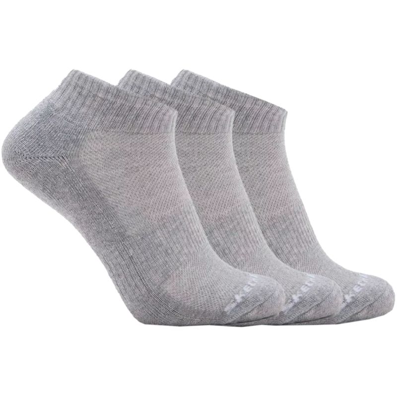 Skechers 3er-Pack Unisex Frottee-Sneaker, Viertelrund-Rund, S111035-039, Grau, Größe 35-38