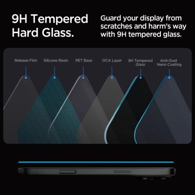 7. Spigen Glas.tR EZ Fit Privacy Tempered Glass für iPhone 16 Pro / 17 / 17 Pro - 2 Stk.