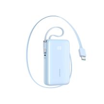 Joyroom JR-PR2L 10000mAh 35W Powerbank mit integriertem, einziehbarem USB-C-Kabel und USB-C-Trageband – Blau