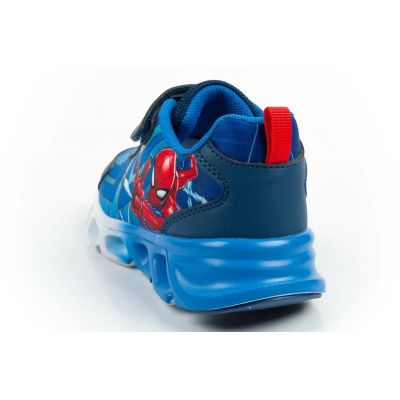 5. Leomil Kinder-Sportschuhe Spiderman-Sneaker, leicht, mit Klettverschluss, blaue LED-Beleuchtung