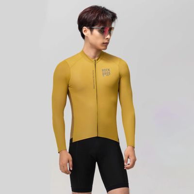 2. Rockbros 15120015023 ROAD TO SKY Herren-Radtrikot mit langen Ärmeln, Größe S – Gelb