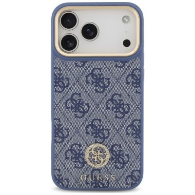 3. Guess 4G Strass Logo MagSafe Schutzhülle für iPhone 18 Pro Max / 17 Pro Max – blau