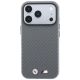 3. BMW M Carbon Metal Logo MagSafe Hülle für iPhone 17 Pro Max / 18 Pro Max – Grau