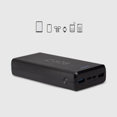 12. Powerbank Puro Fast 20000 mAh 2x USB-A + 1x USB-C - schwarz