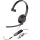 9. POLY Blackwire 5210 Einohr-USB-C-Headset + 3,5-mm-Klinkenstecker + USB-C/A-Adapter
