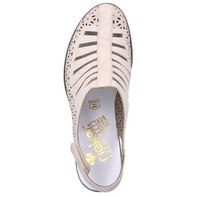 31. Rieker W RKR49B beige Leder High Heel Sandalen