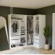 8. Modularer Kleiderschrank OPENO SET 260/200 WEISS – Schubladen, Kleiderstangen und Regalböden, groß, fürs Schlafzimmer