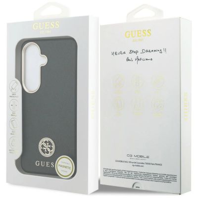 8. Guess Strass-Logo-Hülle mit rundem Design für Samsung Galaxy S26+ - Schwarz