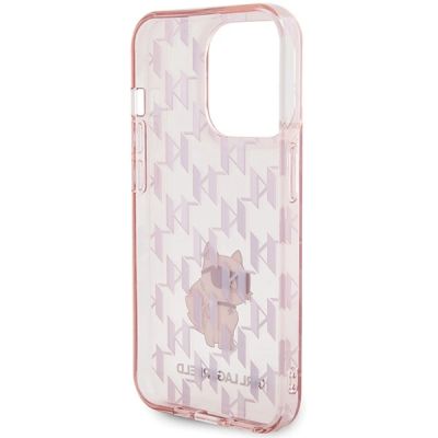 7. Karl Lagerfeld Monogram Choupette iPhone 15 Pro Hülle – Rosa