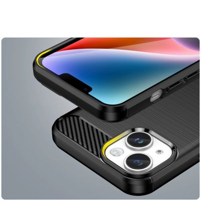 6. Carbon Case für iPhone 14 Plus flexible Gel-Rückseite schwarz