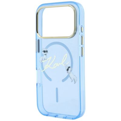 6. Karl Lagerfeld MagSafe Hülle mit Schriftzug-Logo für iPhone 18 Pro / 17 Pro – Hellblau