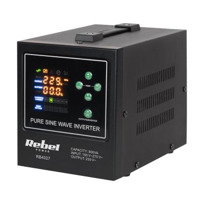 5. Rebel POWER-800-LFP4 Notstromversorgung – Sinuswellenwandler mit Ladefunktion 12 V/230 V 800 VA/500 W