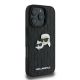 4. Karl Lagerfeld Monogram Karl & Choupette Head Pin Hülle für iPhone 16 Pro – Schwarz