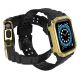 3. Protect Strap Band für Apple Watch 42/44/45mm Panzergehäuse Armband - Schwarz, Gold