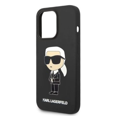 6. Karl Lagerfeld Silikon Ikonik Hülle für iPhone 14 Pro – Schwarz