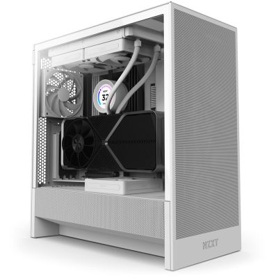 NZXT H5 Flow MIDI-Towergehäuse mit Fenster, weiß