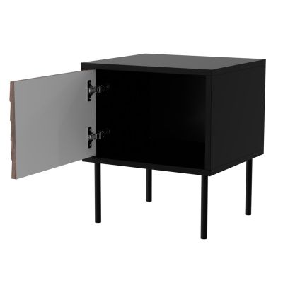 2. CORTINA Nachttisch, 2-teilig, 45 x 40 x 51 cm, schwarz/walnuss