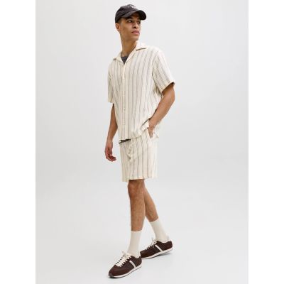 6. Jack&Jones Herren-Streifenshorts JPSTJAIDEN COBA STRIPE JOG SHORTS REG SN 12274413 Antikweiße Streifen