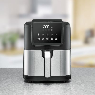 4. Rommelsbacher FRH 1500 Heißluftfritteuse, 5 l, 1500 W, schwarz, Edelstahl