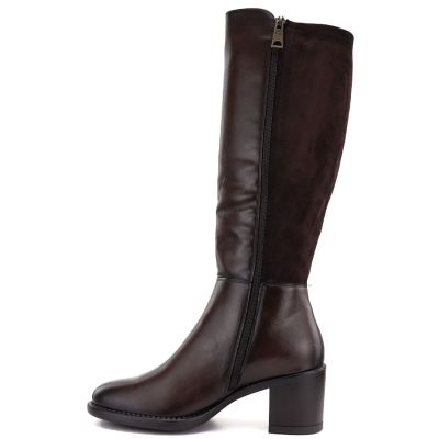3. Damen-Stretchstiefel mit hohem Absatz, braun, Vinceza 58652