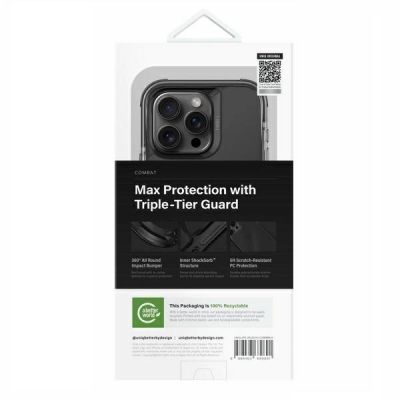 5. Uniq Combat iPhone 16 Pro 6,3" Hülle Magclick Charging Schwarz/Carbon Schwarz