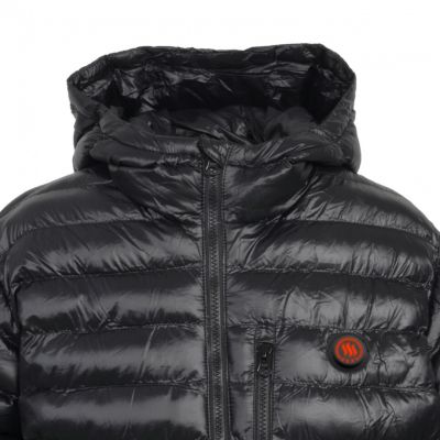 15. GLOVII beheizbare Herrenjacke mit Kapuze, mit Synthetikdaunen gefüttert, XL, schwarz, Akku, Ladegerät und Aufbewahrungstasche, GTMBXL