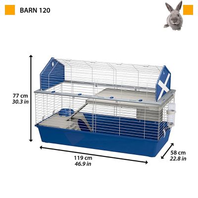 3. FERPLAST Stall 120 – zweistöckiger Käfig für Meerschweinchen und Kaninchen