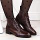 5. Filippo W PAW478B Stiefeletten aus braunem Lackleder mit isolierter Krokodilleder