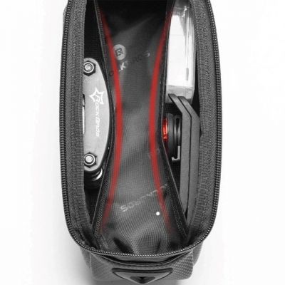 2. Rockbros B68-1 Rahmenmontierte Fahrradtasche mit Handytasche, 1,7 l, schwarz