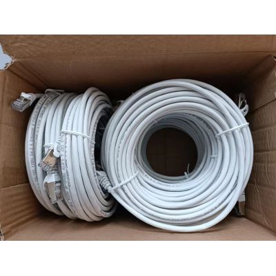 3. Cat6-Patchkabel, 9 Stück, S/FTP, 2xRJ45, 10,00 m, weiß, LSZH