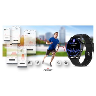 8. GIEWONT Vertex SmartCall GW450-2 Carbon/Carbon Leder Smartwatch