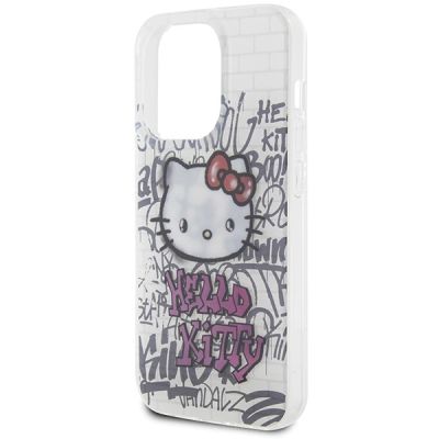 6. Hello Kitty IML Kitty On Bricks Graffiti Hülle für iPhone 15 Pro – weiß