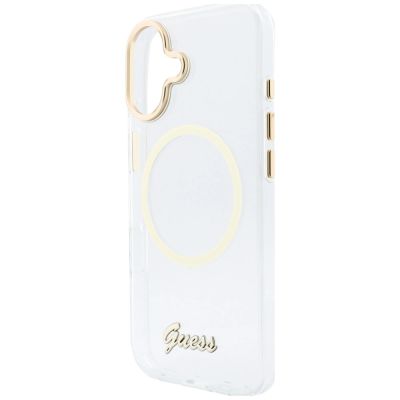 6. Guess IML Script Metal MagSafe Hülle für iPhone 17 - Transparent