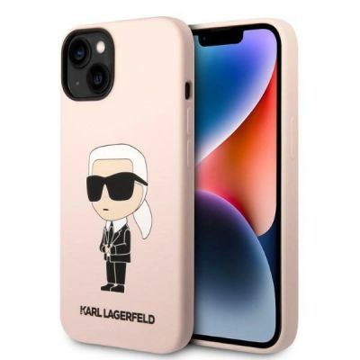 Karl Lagerfeld Silikon-Ikonik-Hülle für iPhone 13/14 – Pink