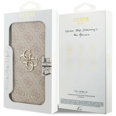 7. Guess Book 4G Metall-Logo-Hülle für iPhone 18 Pro Max / 17 Pro Max – Pink