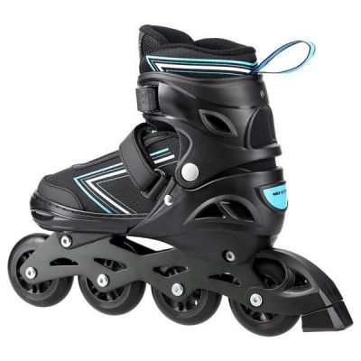 2. NILS EXTREME NH11912 A 2IN1 ROLLSCHUHE SCHWARZ-BLAU GRÖSSE S (31-34) MIT AUSTAUSCHBARER HOCKEYKUFE