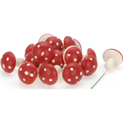 13. Dekorative Pilzfiguren an Draht, 9 Stück