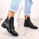 20. Jezzi W JEZ412A isolierte flache Stiefeletten, schwarz